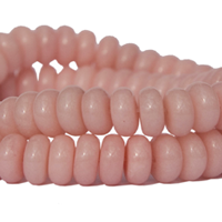 Candy jade, lyserød, glat linse, 8x4mm, streng